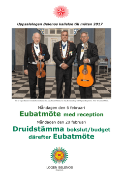 Eubatmöte med reception Druidstämma bokslut/budget
