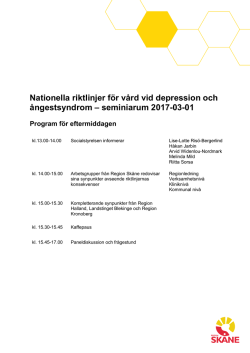 Nationella riktlinjer för vård vid depression och