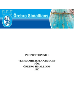 Proposition 1 - Örebro Simallians