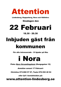 22 Februari i Nora - Attention Lindesberg