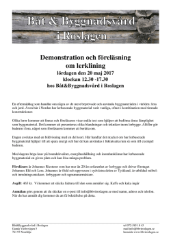 Lerklining, föreläsning och demonstration med Johannes Riester.