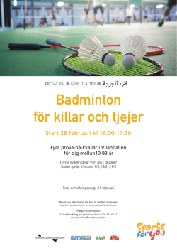 Sports for you badminton affisch.indd