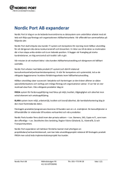 Nordic Port AB expanderar - Nordic Port AB | Hem