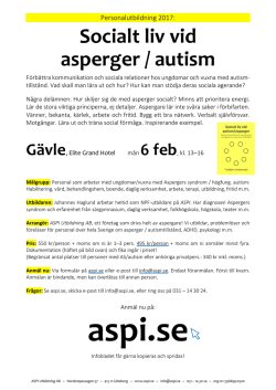 Socialt liv vid asperger / autism