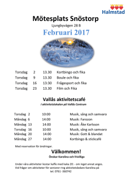 Mötesplats Snöstorp Februari 2017