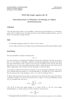 TMV166 Linjär algebra för M Datorlaboration 3
