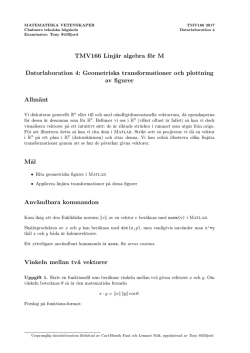 TMV166 Linjär algebra för M Datorlaboration 4