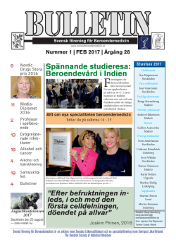 Bulletin nummer 1 2017  - Svensk förening för Beroendemedicin