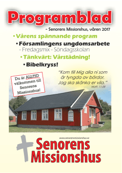 Programblad 2017 - Senorens Missionshus