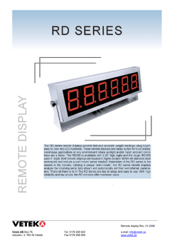 Remote display Rev. 01.2006 Vetek AB Box 79, Tel 0176 208 920 e