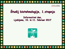 Študij biotehnologije, 1.stopnja - Biotehniška fakulteta