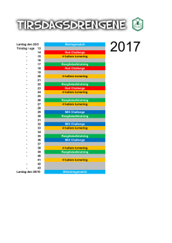 Lørdag den 25/3 Åbningsmatch Tirsdag i uge 13