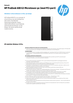 HP ProDesk 600 G3 Microtower-pc (med PCI