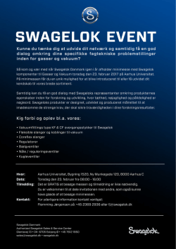 swagelok event - Aarhus Universitet