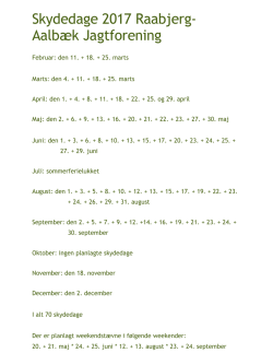 Tilladte skydedage 2017 - Raabjerg