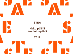STEA Haku päällä -koulutuspäivä 2017