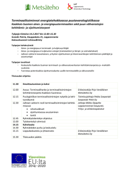 Työpaja Lappeenranta 14.2.2017: Ohjelma