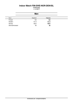 Indoor Match FIN-SWE-NOR
