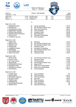 11:44 Startlist Heat 1 of 4, 11:44