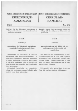kiertokirje. cirkulär» kokoelma samling 1931