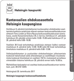 Kuntavaalien ehdokasasettelu Helsingin kaupungissa