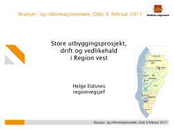 Helge Eidsnes, Statens vegvesen Region vest