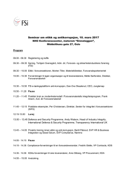Seminar om etikk og antikorrupsjon, 10. mars 2017