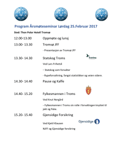 Program Årsmøteseminar Lørdag 25.Februar 2017