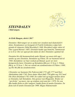 Steindalen. G.nr. 31/2. Eirik Haugen.
