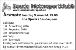 Sauda Motorsportsklubb Djuvik i Saudasjøen 09/03/2017