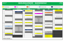 Barneskole KALENDER - vår 2017