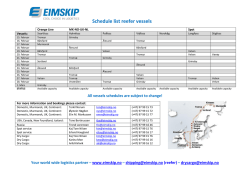 Schedule list reefer vessels