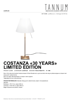 Costanza "30 years" limited edition