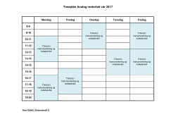Timeplan Analog motorlab vår 2017