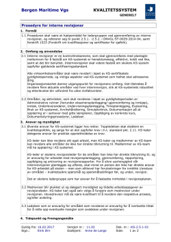 KS-2.5.1-01 Prosedyre for interne revisjoner