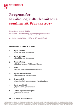 Program for familie- og kulturkomiteens seminar 16
