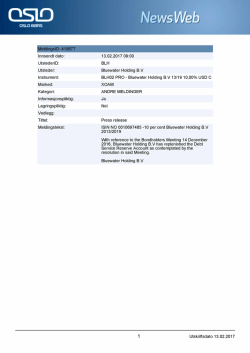 Utskriftsdato 13.02.2017 MeldingsID: 419877 Innsendt