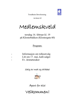 Medlemskveld - Trondheim Døveforening