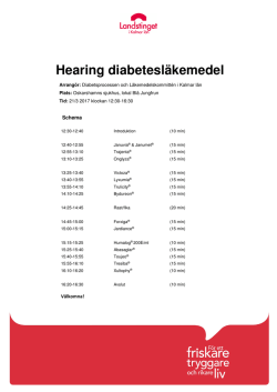 Hearing diabetesläkemedel - Landstinget i Kalmar län