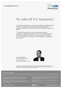 VA Automotive Pressrelease 2017-02-16