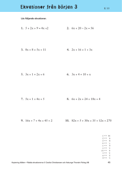 Ekvationer från början 3