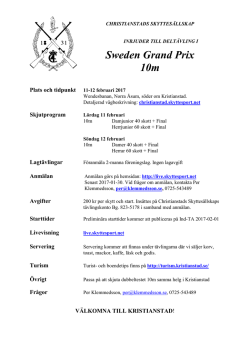 Inbjudan GP 10m Kristianstad 2017