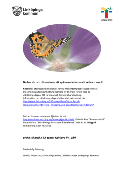 Lycka till med NTA-temat Fjärilars liv i vår!