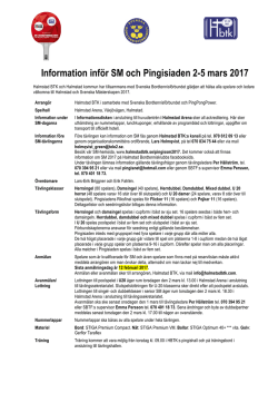Information från arrangören - Svenska Bordtennisförbundet