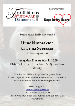 Hundkiropraktor Katarina Svensson