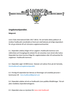 Ungdomsstipendiet. - Lions Club Hudiksvall