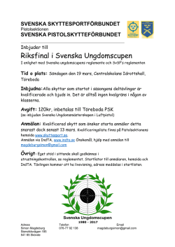 Inbjudan Svenska Ungdomscupen Riksfinal 2017