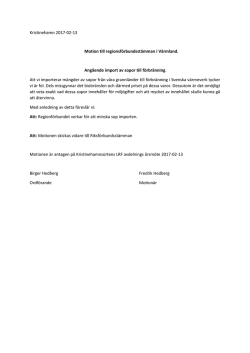 Kristinehamn 2017-02-13 Motion till regionsförbundsstämman