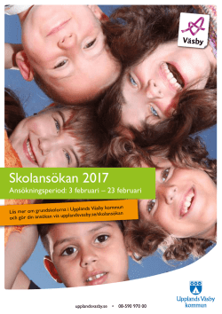 Skolansökan 2017 - Upplands Väsby kommun