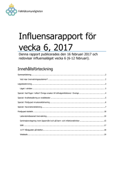 Influensarapport för vecka 6, 2017